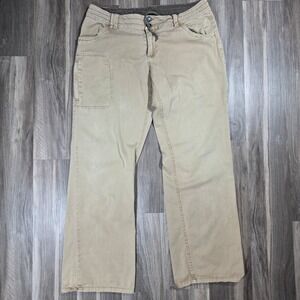 Kavu Womens Khaki Canvas Hiking Pants Size 12 Tan Wide Leg Outdoor Climbing